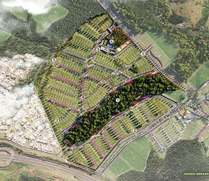 Ilustração da infraestrutura Le Jardin