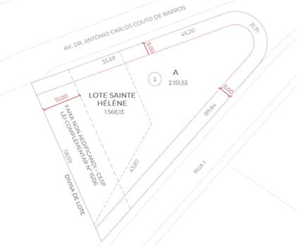 Ilustração planta da Quadra A