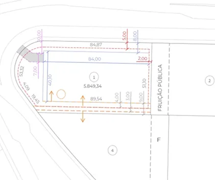 Ilustração planta da Quadra F