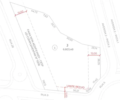 Ilustração planta da Quadra J